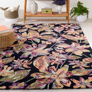 Safavieh Blossom 461 Floral Hand Tufted Rug Black / Plum BLM461Z-5