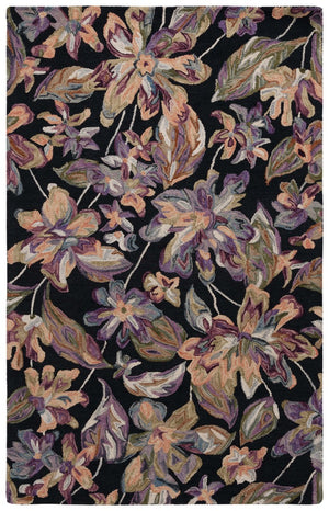 Safavieh Blossom 461 Floral Hand Tufted Rug Black / Plum BLM461Z-5