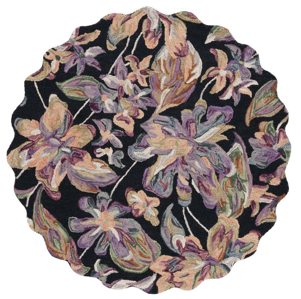 Safavieh Blossom 461 Floral Hand Tufted Rug Black / Plum BLM461Z-5