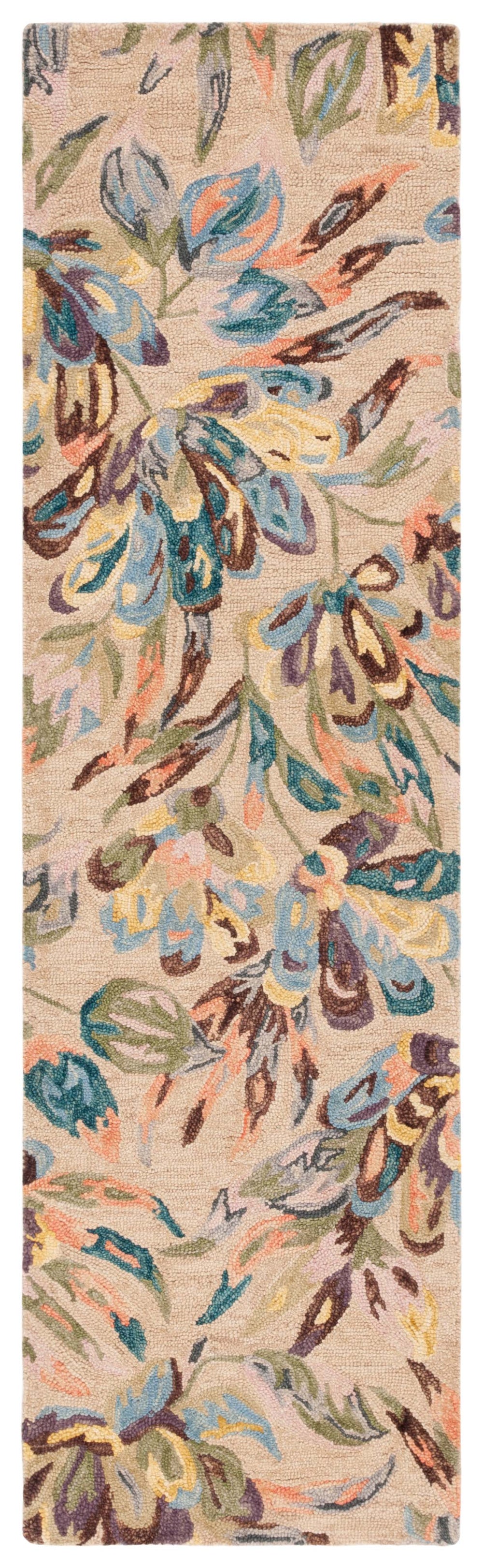 Safavieh Blossom 462 Floral Hand Tufted Rug Beige / Purple BLM462B-8