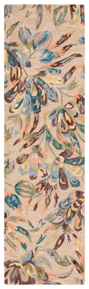 Safavieh Blossom 462 Floral Hand Tufted Rug Beige / Purple BLM462B-8