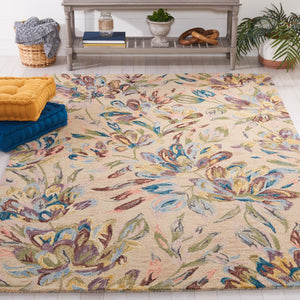 Safavieh Blossom 462 Floral Hand Tufted Rug Beige / Purple BLM462B-5
