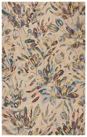 Safavieh Blossom 462 Floral Hand Tufted Rug Beige / Purple BLM462B-5