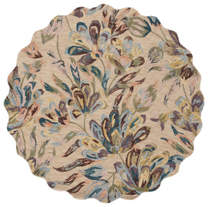 Safavieh Blossom 462 Floral Hand Tufted Rug Beige / Purple BLM462B-5