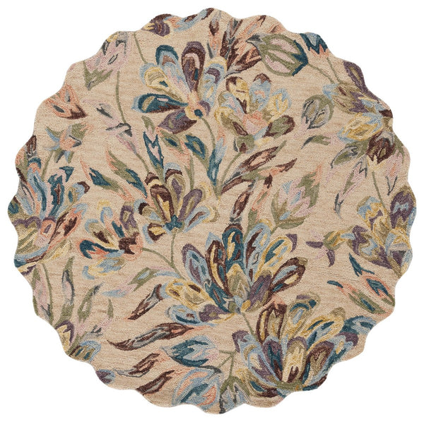 Safavieh Blossom 462 Floral Hand Tufted Rug Beige / Purple BLM462B-5