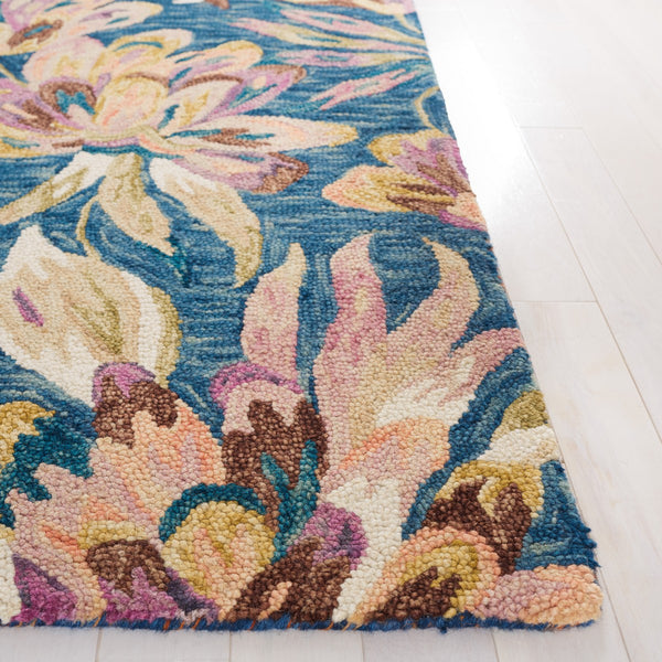 Safavieh Blossom 462 Floral Hand Tufted Rug Blue / Plum BLM462M-8