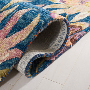 Safavieh Blossom 462 Floral Hand Tufted Rug Blue / Plum BLM462M-8