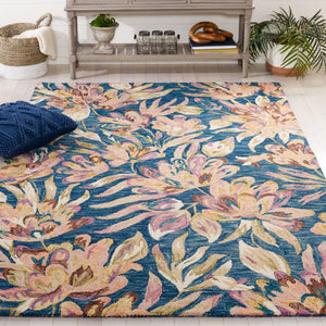 Safavieh Blossom 462 Floral Hand Tufted Rug Blue / Plum BLM462M-8