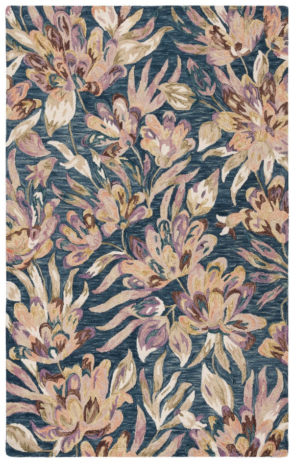 Safavieh Blossom 462 Floral Hand Tufted Rug Blue / Plum BLM462M-8