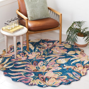 Safavieh Blossom 462 Floral Hand Tufted Rug Blue / Plum BLM462M-8