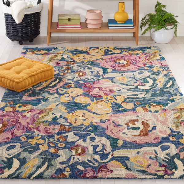 Safavieh Blossom 463 Floral Hand Tufted Rug Light Blue / Plum BLM463L-8