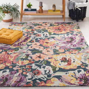 Safavieh Blossom 463 Floral Hand Tufted Rug Blue / Purple BLM463M-8