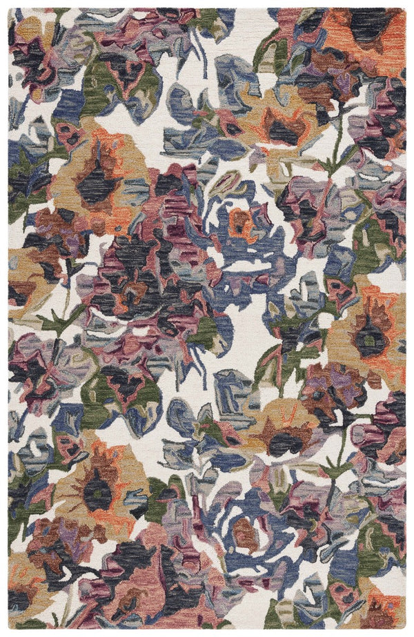 Safavieh Blossom 464 Floral Hand Tufted Rug Ivory / Blue BLM464A-8