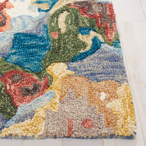 Safavieh Blossom 464 Floral Hand Tufted Rug Light Blue / Rust BLM464L-8