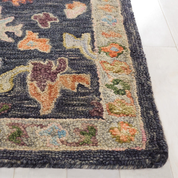 Safavieh Blossom 465 Floral Hand Tufted Rug Dark Grey / Sage BLM465H-8