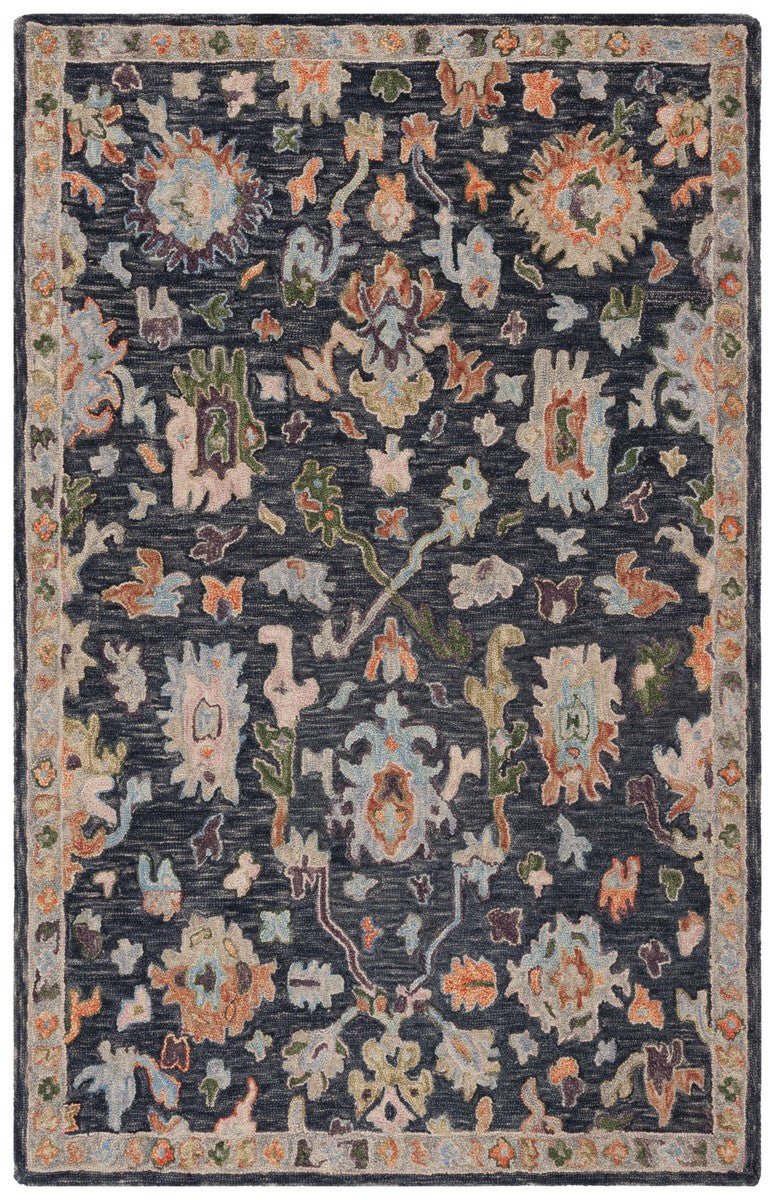 Safavieh Blossom 465 Floral Hand Tufted Rug Dark Grey / Sage BLM465H-8