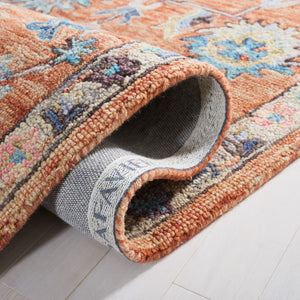 Safavieh Blossom 466 Floral Hand Tufted Rug Rust / Blue BLM466P-8