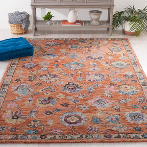 Safavieh Blossom 466 Floral Hand Tufted Rug Rust / Blue BLM466P-8