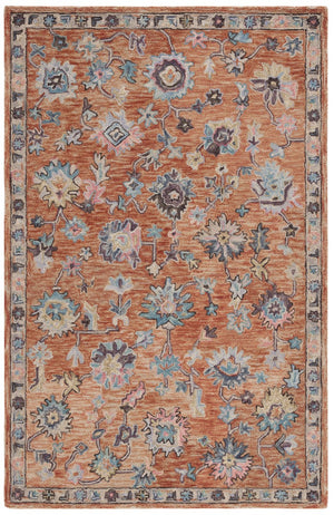 Safavieh Blossom 466 Floral Hand Tufted Rug Rust / Blue BLM466P-8