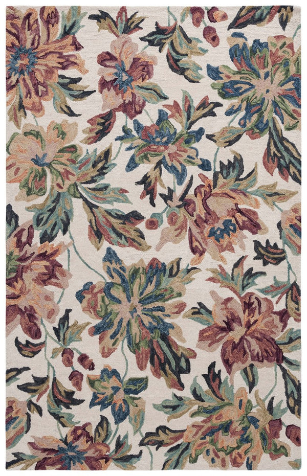 Safavieh Blossom 467 Floral Hand Tufted Rug Ivory / Plum BLM467A-8