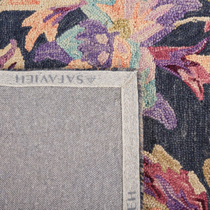 Safavieh Blossom 467 Floral Hand Tufted Rug Charcoal / Plum BLM467H-8
