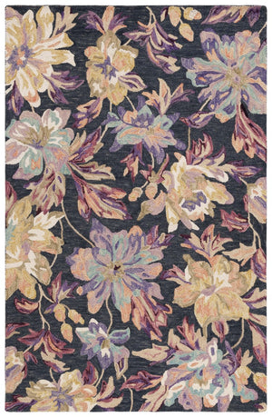 Safavieh Blossom 467 Floral Hand Tufted Rug Charcoal / Plum BLM467H-8