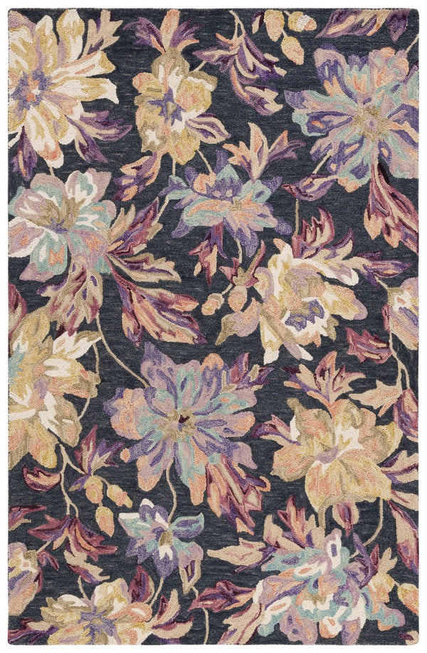 Safavieh Blossom 467 Floral Hand Tufted Rug Charcoal / Plum BLM467H-8