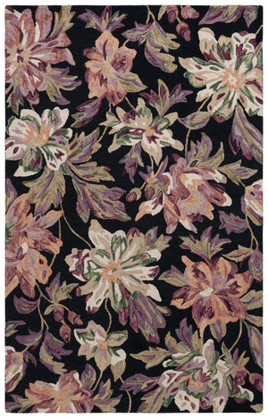 Safavieh Blossom 467 Floral Hand Tufted Rug Black / Plum BLM467Z-8