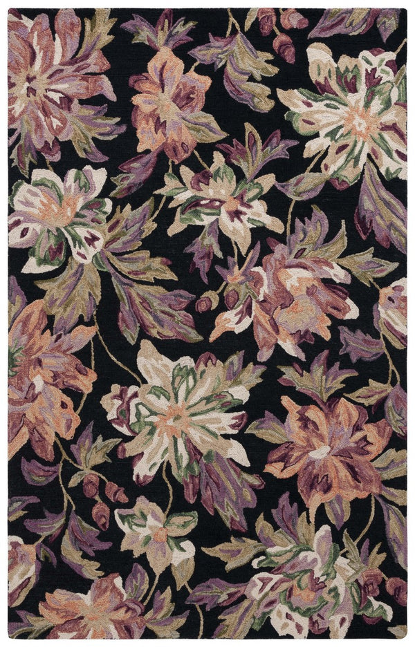 Safavieh Blossom 467 Floral Hand Tufted Rug Black / Plum BLM467Z-8