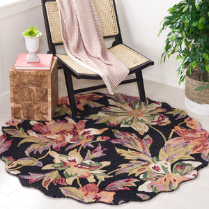 Safavieh Blossom 467 Floral Hand Tufted Rug Black / Plum BLM467Z-5