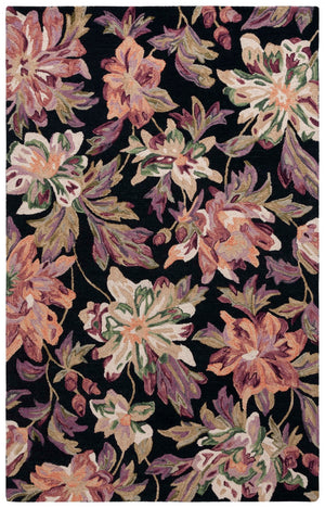 Safavieh Blossom 467 Floral Hand Tufted Rug Black / Plum BLM467Z-5