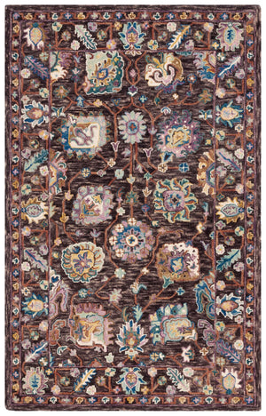 Safavieh Blossom 469 Floral Hand Tufted Rug Charcoal / Lavender BLM469H-8