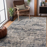 AMER Rugs Belmont BLM-6 Power-Loomed Medallion Transitional Area Rug Gray 8'7" x 11'6"