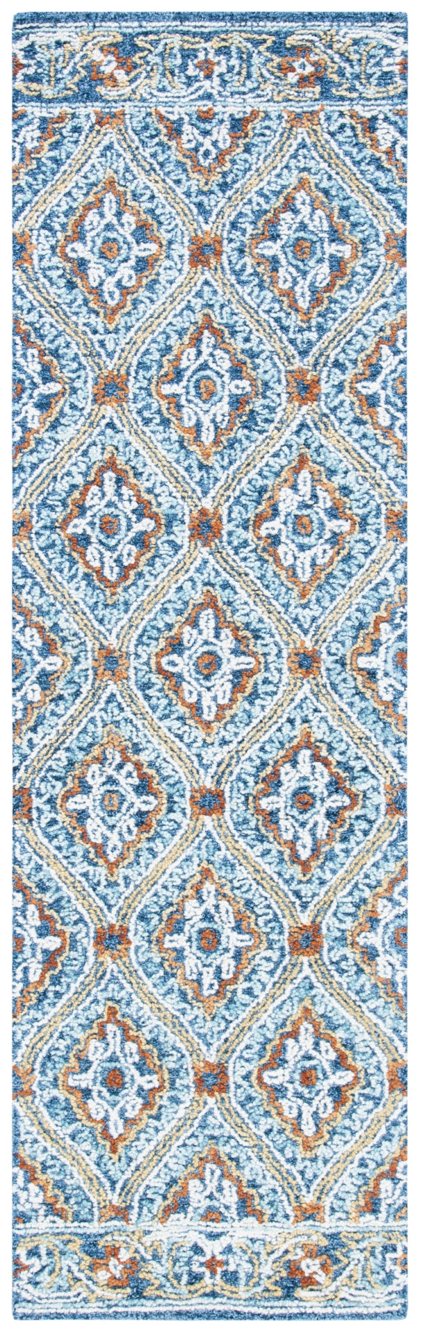 Safavieh Blossom 605 Hand Tufted 80% Wool, 20% Cotton Rug Navy / Yellow 9' x 12'