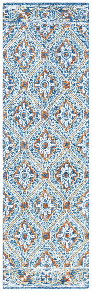 Safavieh Blossom 605 Hand Tufted 80% Wool, 20% Cotton Rug Navy / Yellow 9' x 12'