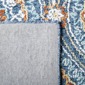 Safavieh Blossom 605 Hand Tufted 80% Wool, 20% Cotton Rug Navy / Yellow 9' x 12'