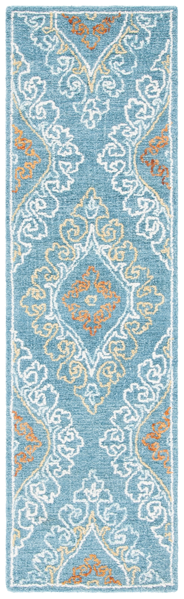 Safavieh Blossom 606 Hand Tufted 80% Wool, 20% Cotton Rug Blue / Yellow 4' x 6'
