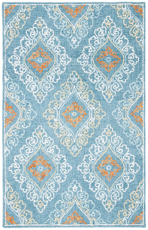 Safavieh Blossom 606 Hand Tufted 80% Wool, 20% Cotton Rug Blue / Yellow 5' x 8'