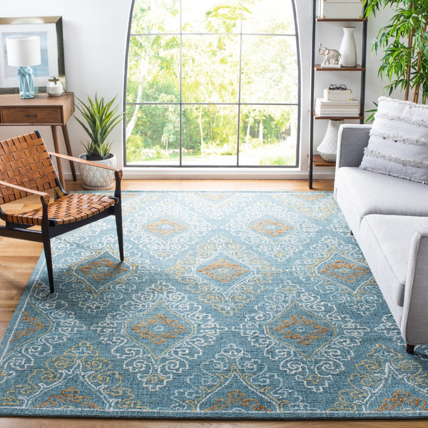 Safavieh Blossom 606 Hand Tufted 80% Wool, 20% Cotton Rug Blue / Yellow 8' x 10'