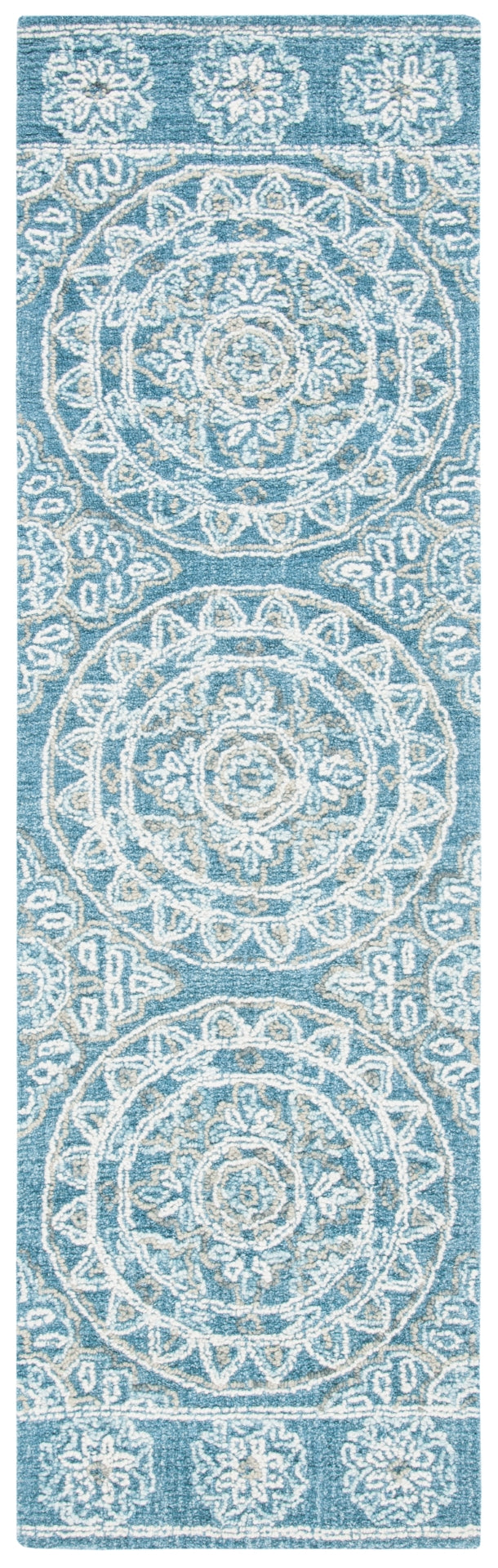Safavieh Blossom 607 Hand Tufted 80% Wool, 20% Cotton Rug Blue / Ivory 4' x 6'