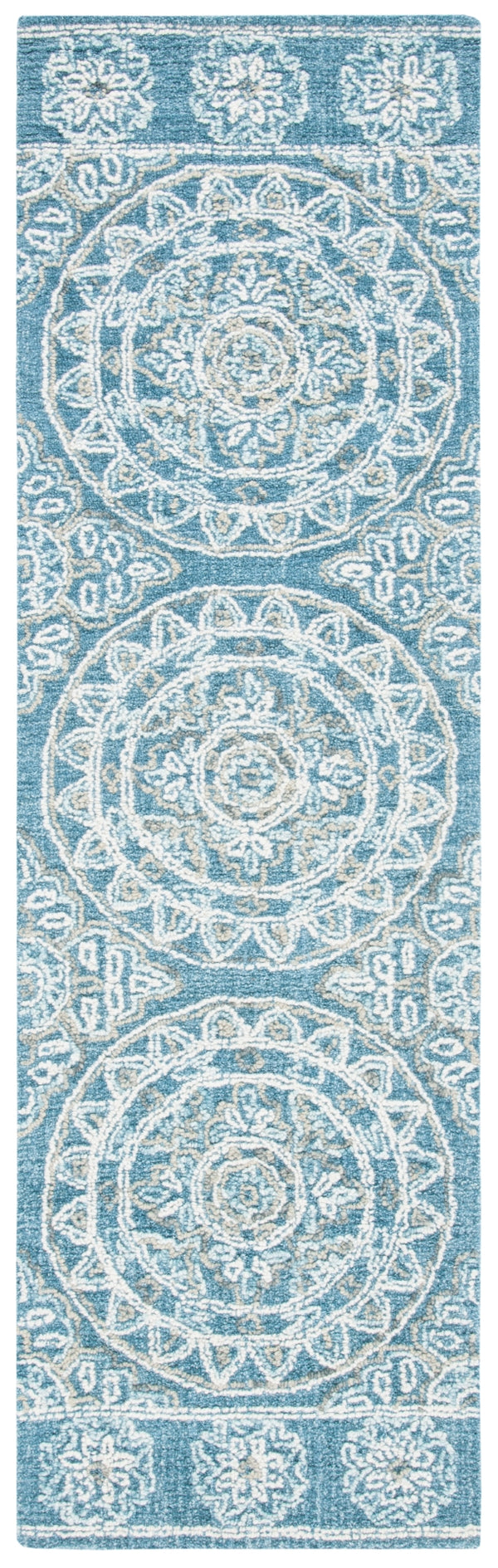 Safavieh Blossom 607 Hand Tufted 80% Wool, 20% Cotton Rug Blue / Ivory 4' x 6'