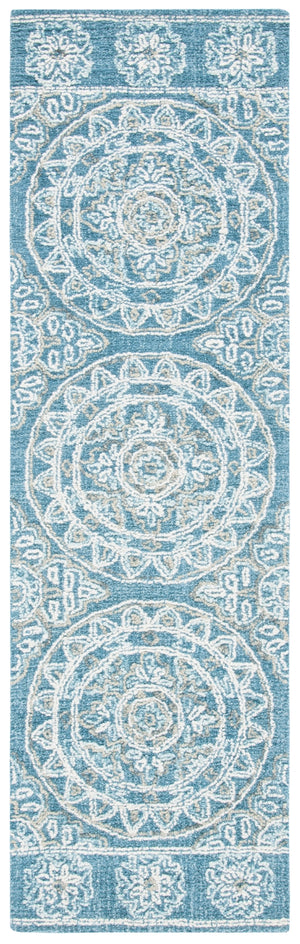 Safavieh Blossom 607 Hand Tufted 80% Wool, 20% Cotton Rug Blue / Ivory 4' x 6'
