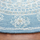 Safavieh Blossom 607 Hand Tufted 80% Wool, 20% Cotton Rug Blue / Ivory 6' x 6' Round
