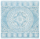 Safavieh Blossom 607 Hand Tufted 80% Wool, 20% Cotton Rug Blue / Ivory 6' x 6' Square