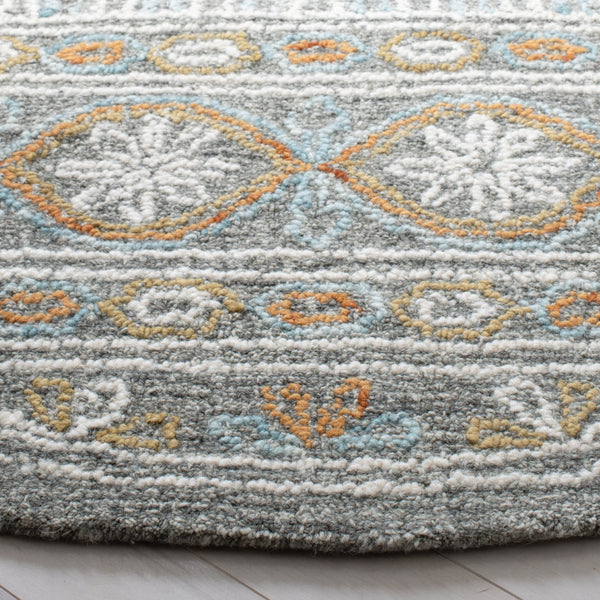 Safavieh Blossom 609 Hand Tufted 80% Wool, 20% Cotton Rug Grey / Ivory 9' x 12'