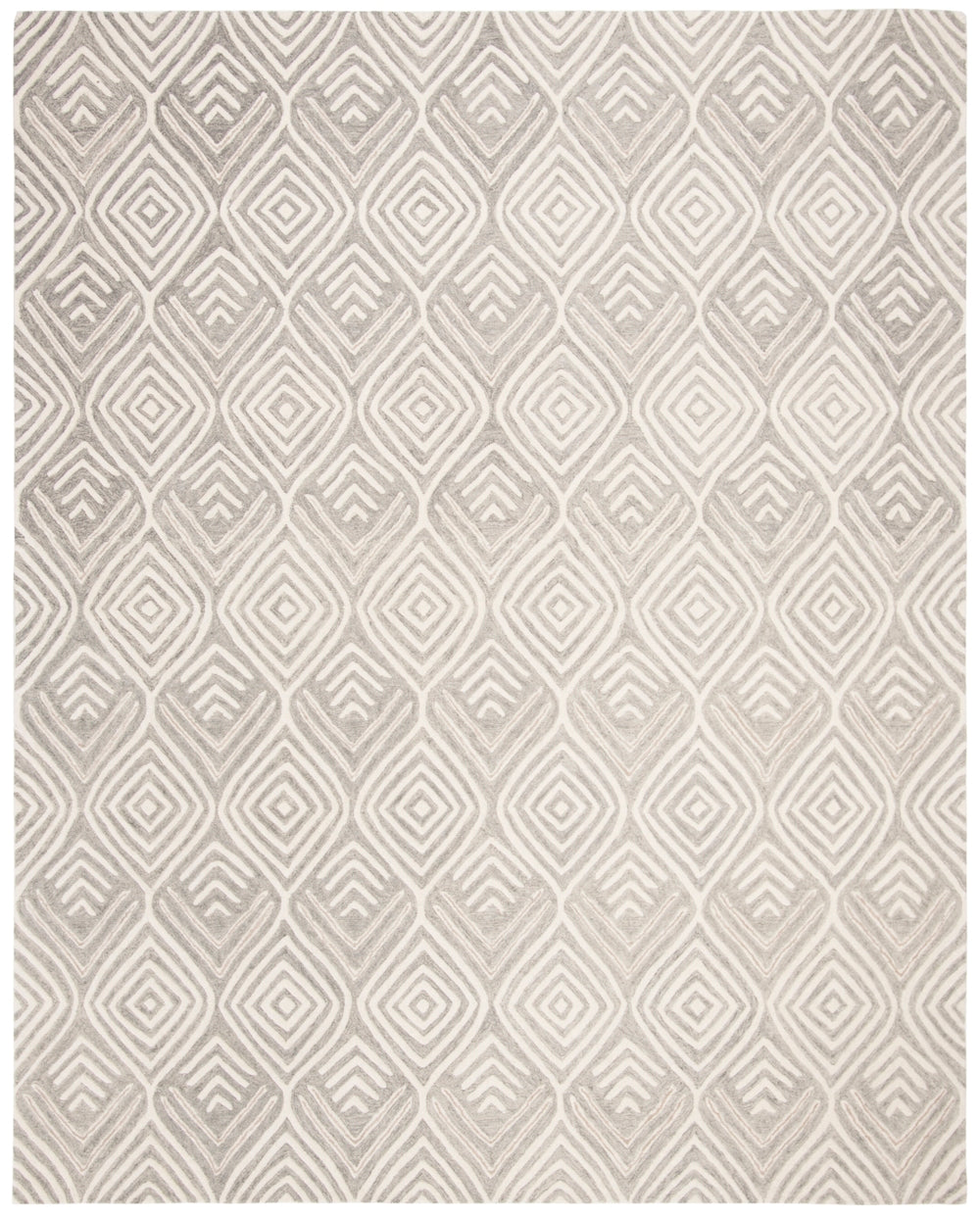 Blossom 936 Hand Tufted 100% Wool Pile Rug in Grey, Ivory 8ft x 10ft