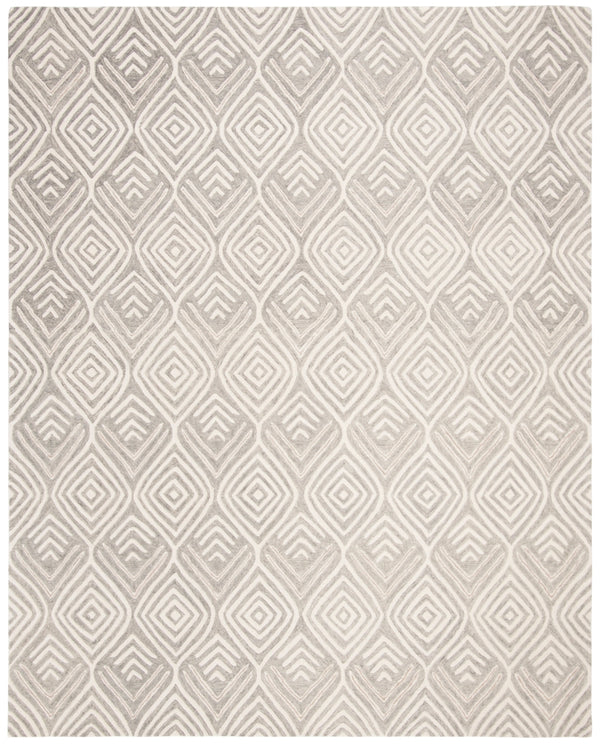 Blossom 936 Hand Tufted 100% Wool Pile Rug in Grey, Ivory 8ft x 10ft