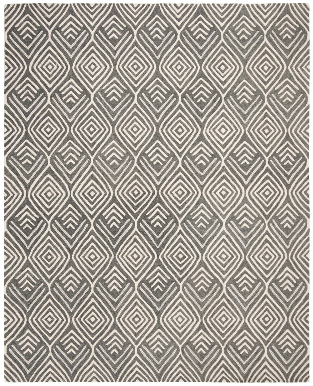 Blossom 936 Hand Tufted 100% Wool Pile Rug in Grey, Ivory 8ft x 10ft
