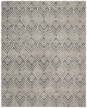 Blossom 936 Hand Tufted 100% Wool Pile Rug in Charcoal, Ivory 8ft x 10ft