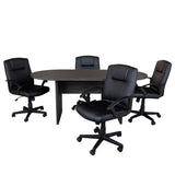 English Elm EE1316 Contemporary Commercial Grade Office Bundle - Conference Table/Chair Rustic Gray EEV-11643